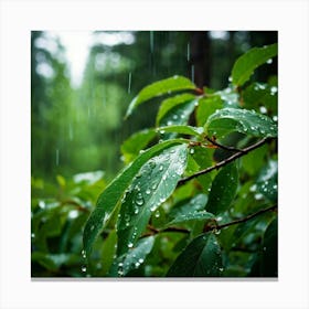 Rainy Day In The Forest Canvas Print