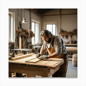 Carpenter Working In Workshop 1 Canvas Print