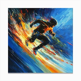 Skateboarder In Motion Art Canvas Print