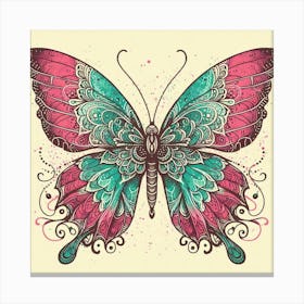 Illustration lace butterfly 6 Canvas Print