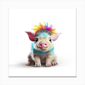 Rainbow Pig Canvas Print