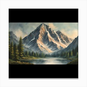 Realistic Mountain P (1) Canvas Print