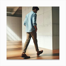 Man Walking In A Room Canvas Print