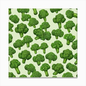 Seamless Pattern Of Broccoli 2 Canvas Print