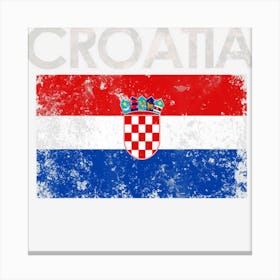 Vintage Croatia Croatian Flag Pride Gift Canvas Print