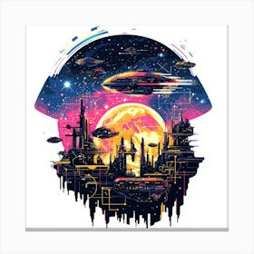 Space City.Generated AI. Wall Art Print 1 Lienzos