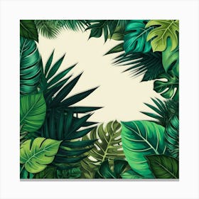 Tropical Leaves Background Canvas Print