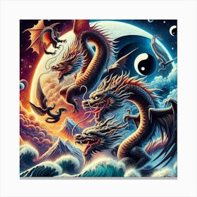 Dragons In The Sky 1 Canvas Print