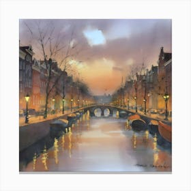 Amsterdam At Dusk Canvas Print