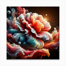 Abstract Flower Art: Contemporary Floral Wall Decor with Colorful Blooms Canvas Print