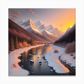 Sunset In The Mountains Canvas Print