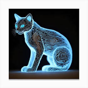 Imagine An Otherworldly Feline Species With Fur Covered In Strange Luminescent Patterns That Seem To Shimmer And Change As The Creature Move (1) Canvas Print