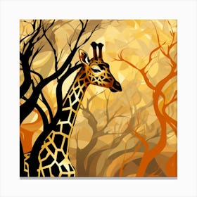 Giraffe In The Forest Canvas Print