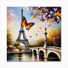 Paris With Butterflies 46 Canvas Print