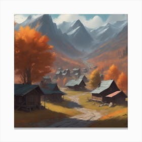 Village In Autumn 9 Canvas Print