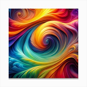 Vibrant Abstract Swirls Bold Colors Fluid Moveme Canvas Print