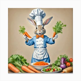 Chef Bunny 14 Canvas Print