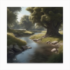 Stream In The Forest 3 Canvas Print