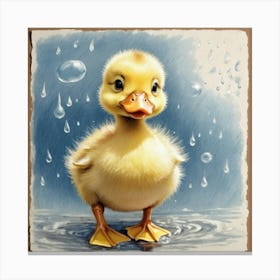 Duck In The Rain 10 Canvas Print