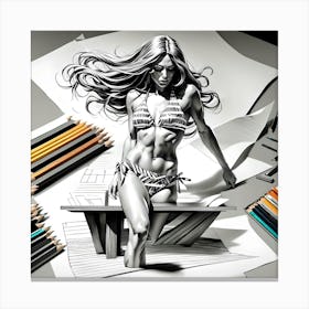 3d Drawing Of A Woman 1 Canvas Print