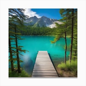 Pier To The Lake Canvas Print