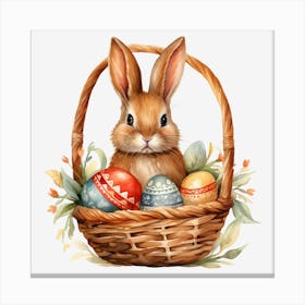 Easter Bunny In Basket 11 Canvas Print