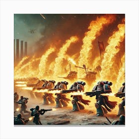 Flamecasters Preventing Asterian Troops Canvas Print