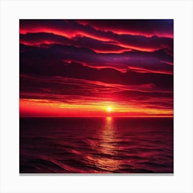 Sunset Over The Ocean 43 Canvas Print