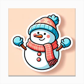 Snowman Sticker 1 Canvas Print