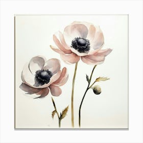 Illustration of delicate flowers on a white background 6 Canvas Print