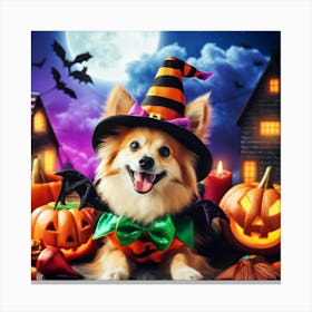 Bewitching Pup S Halloween Howl Canvas Print