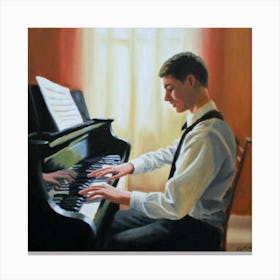 Young Man Playing The Piano Canvas Print