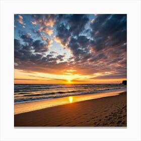 Sunset On The Beach 8 Canvas Print