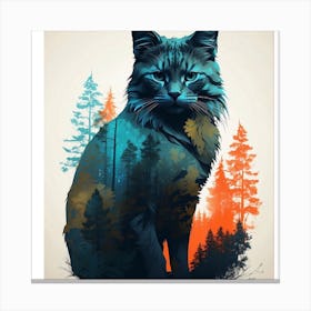 Cat In The Forest Canvas Print