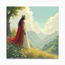 Enchanting King In A Watercolor Serene Setting 1 Canvas Print