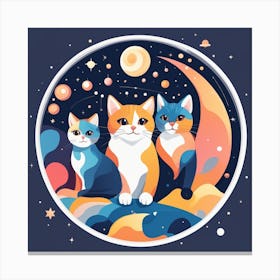 Astro-cats Canvas Print