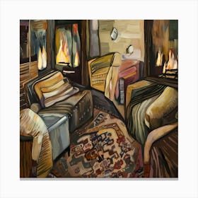 Fireplace In The Living Room Canvas Print