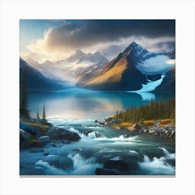 Rocky Mountain Lake Canvas Print