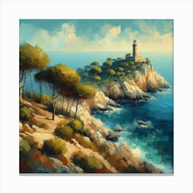 Lighthouse On The Cliff 1 Canvas Print