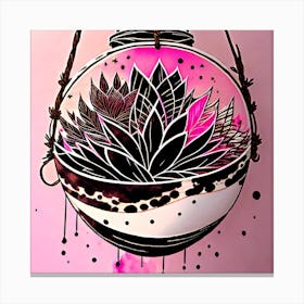 Succulents In A Bowl 1 Canvas Print