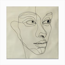 Line Drawing Of A Woman'S Face Canvas Print