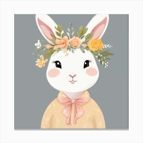 Bunny With Flowers 2 Canvas Print