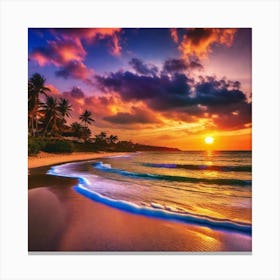 Sunset On The Beach 305 Canvas Print