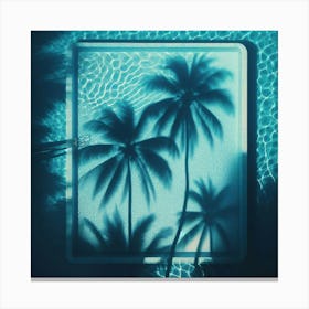 Palm Trees In The Pool 1 Canvas Print