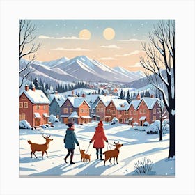 Cartoon Flat Illustration Of Winter Season 517235147 Canvas Print