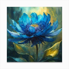 Blue Peony Flower Canvas Print
