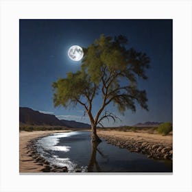 Lone Tree In The Desert Canvas Print