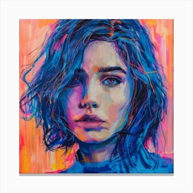 'The Girl With Blue Hair' Canvas Print