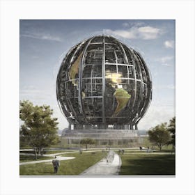 Nyc Globe Canvas Print