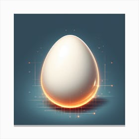 Egg On A Blue Background Canvas Print